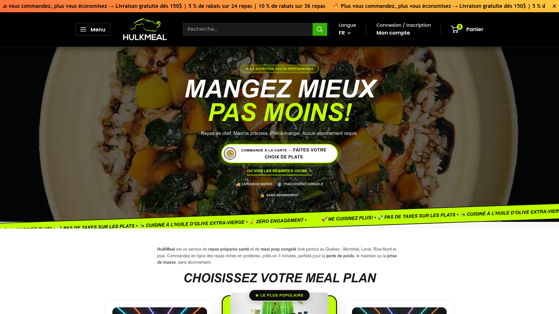 HulkMeal website